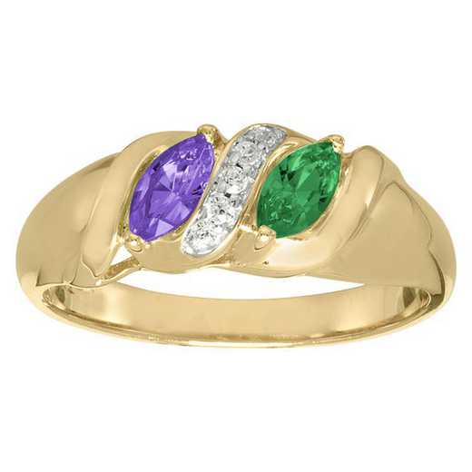 Ladies' Double Marquis-Cut Birthstone Ring with Cubic Zirconia: Songs of Life